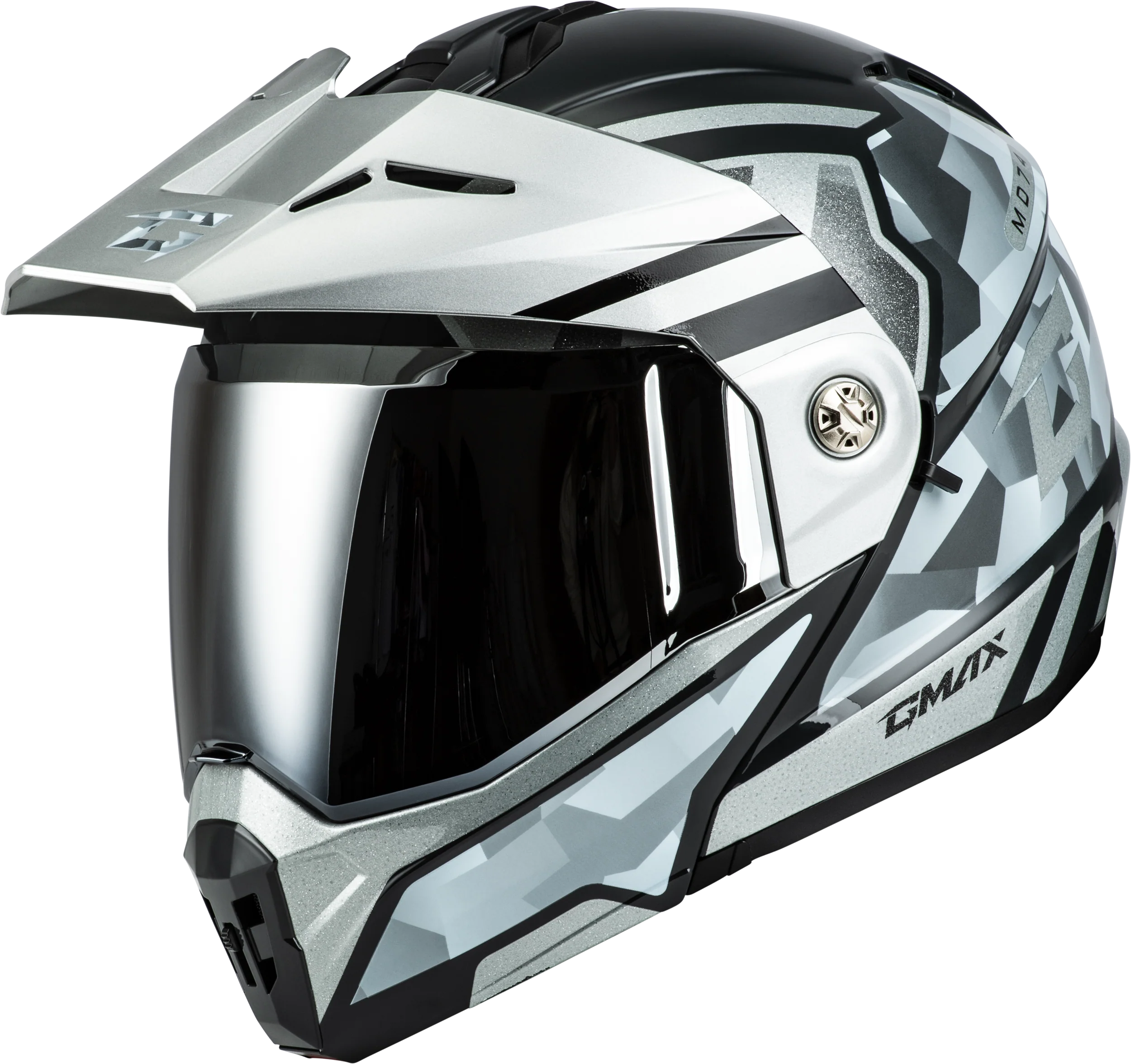 Md 74 Striker Modular Helmet W Slvr Shield Slvr/Blu Mtlc 3x