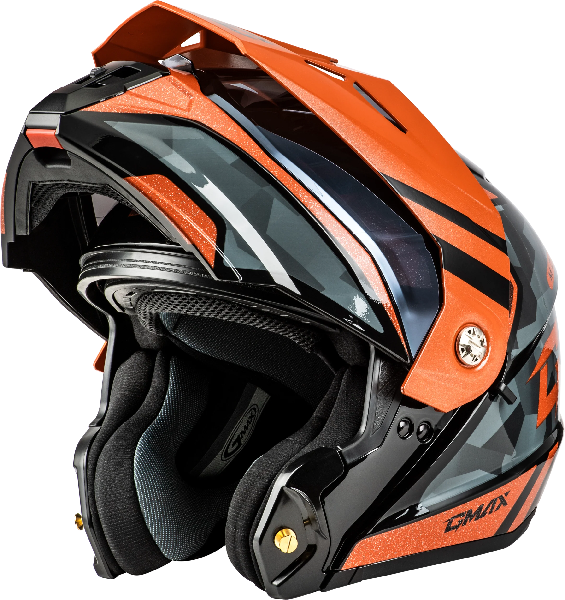 Md 74 Striker Modular Helmet W Smk Shield Blk/Gry/Or Mtlc Xs - Image 5