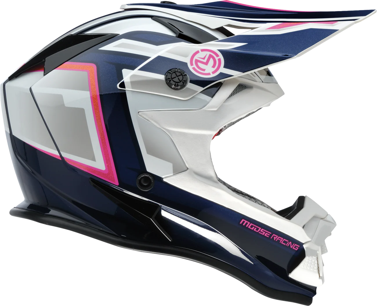MOOSE OFFROAD MR3 Helmet - F.A.F. - White/Navy/Pink - Large 0110-8950 - Image 4