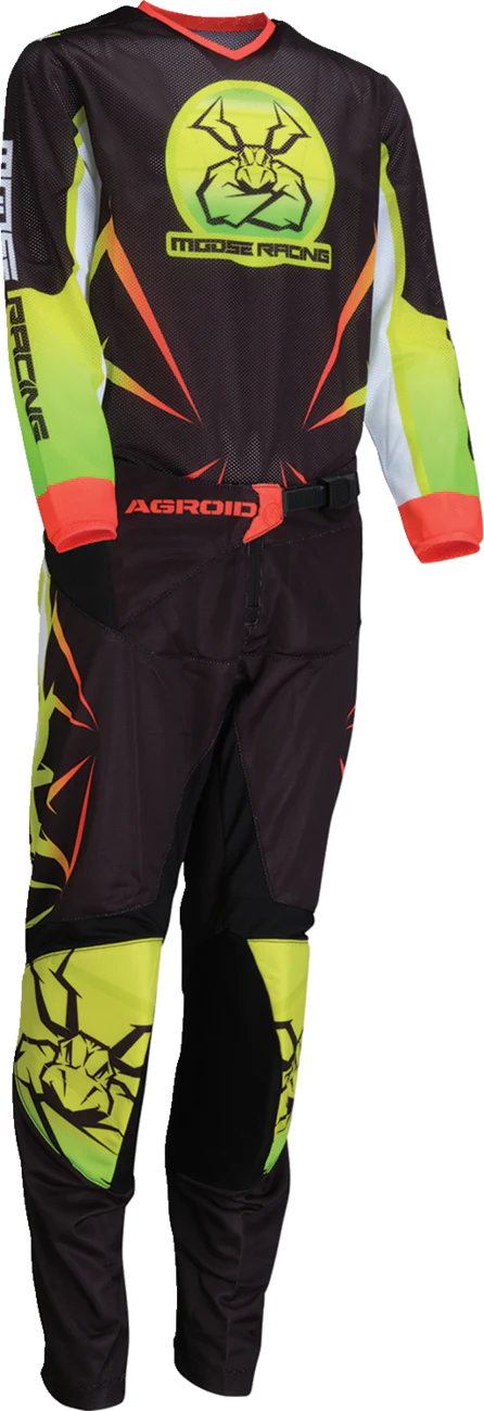 MOOSE OFFROAD Youth Agroid Mesh Pants - Hi-Viz/Black - 18 2903-2560 - Image 3