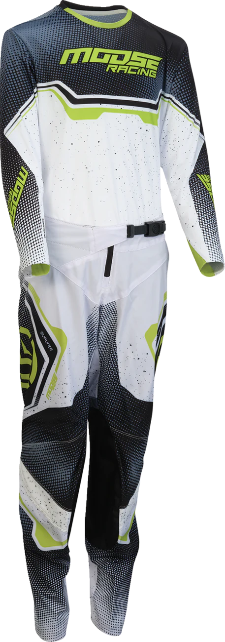 MOOSE OFFROAD Youth Qualifier? Pro Pants - White/Black/Green - US 30 2903-2671 - Image 2
