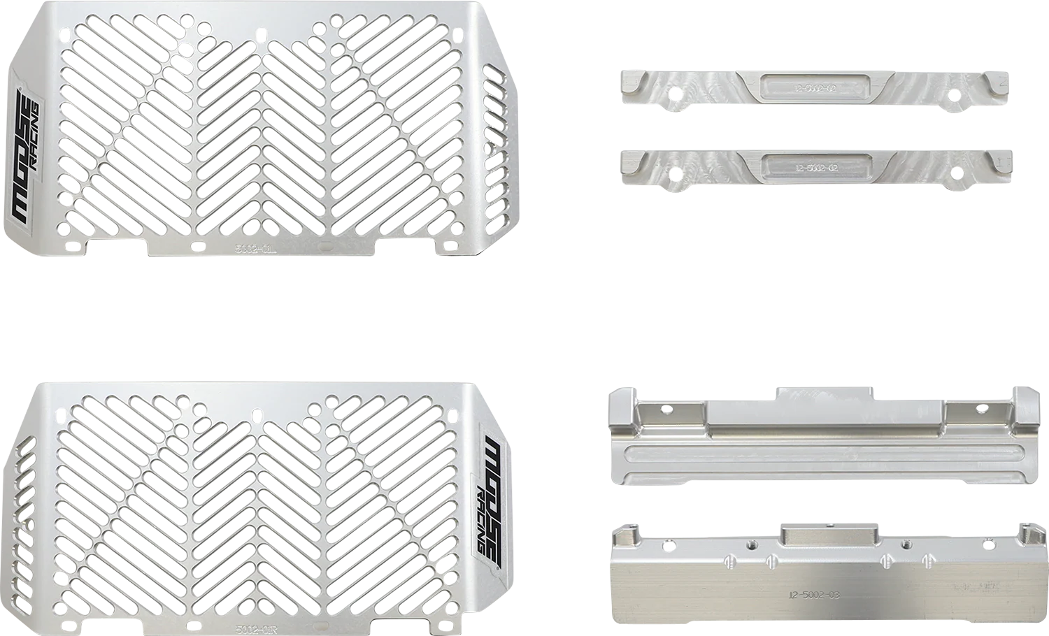 MOOSE RACING Billet Radiator Guards - Silver - Yamaha 12-5002