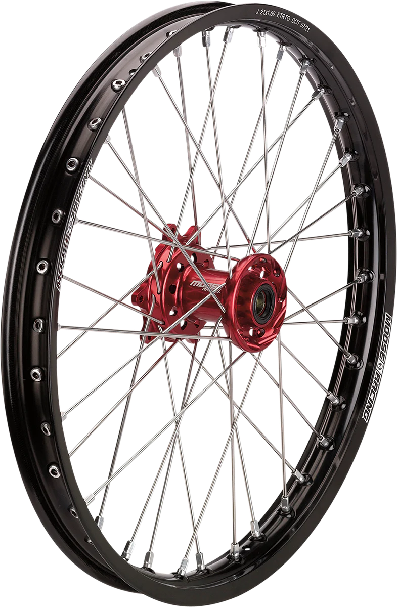MOOSE RACING Wheel Assembly - SX-1 - Complete - Front - Black Wheel/Red Hub - 21x1.6 - Honda HF-16021-BKRD