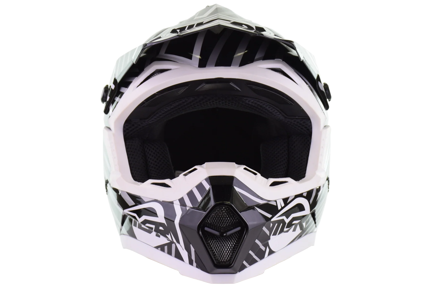 MSR - Assault motocross Helmet - Gloss Black/ White - Youth Medium (open box)