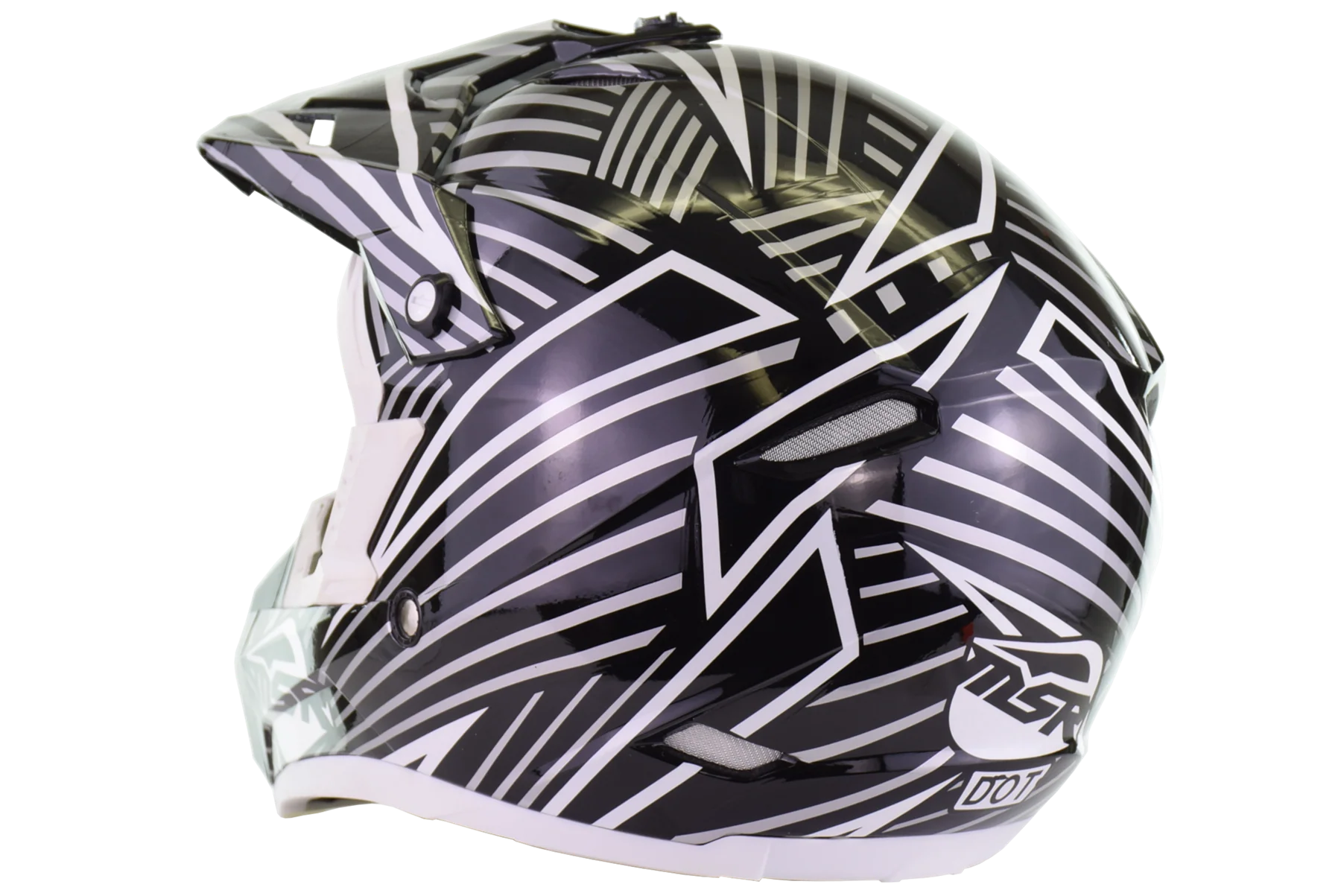 MSR - Assault motocross Helmet - Gloss Black/ White - Youth Medium (open box) - Image 3