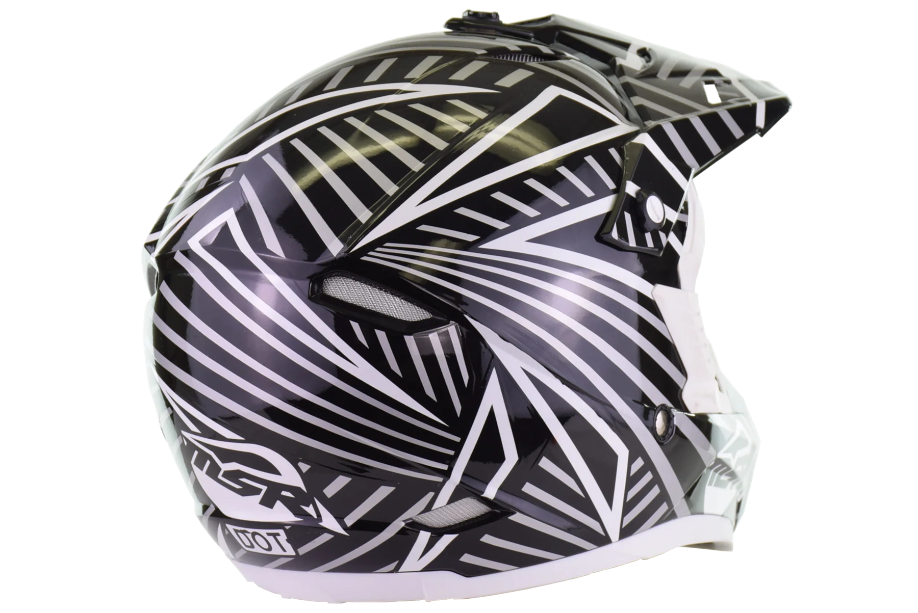 MSR - Assault motocross Helmet - Gloss Black/ White - Youth Medium (open box) - Image 4