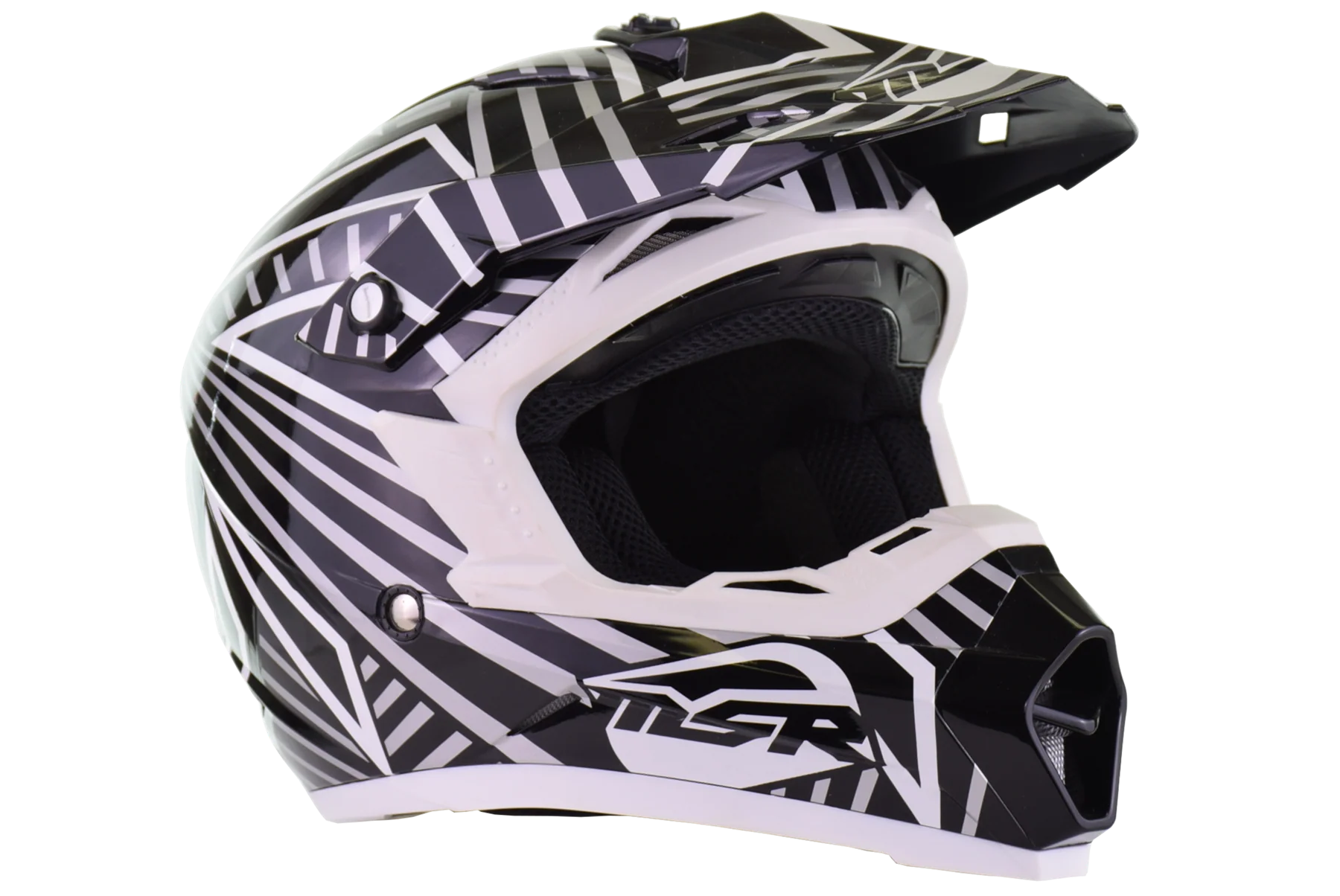 MSR - Assault motocross Helmet - Gloss Black/ White - Youth Medium (open box) - Image 5