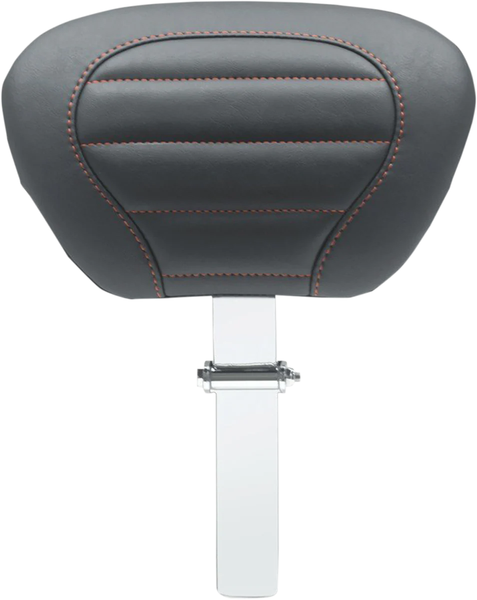 MUSTANG Deluxe Touring Removable Driver Backrest - Black W/American Beauty Red Stitching 79012AB