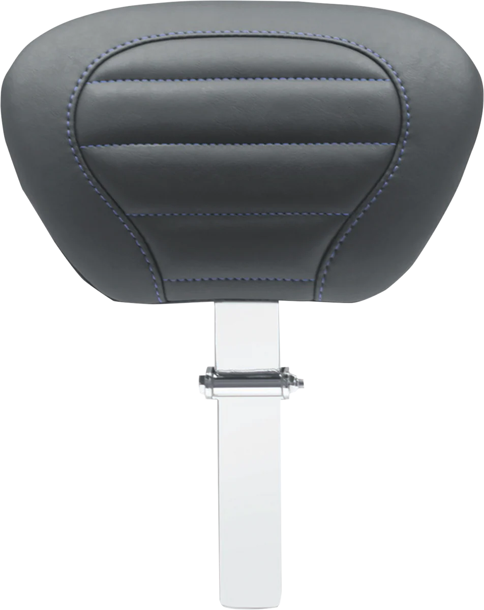 MUSTANG Deluxe Touring Removable Driver Backrest - Black W/Sky Blue Stitching 79012SB