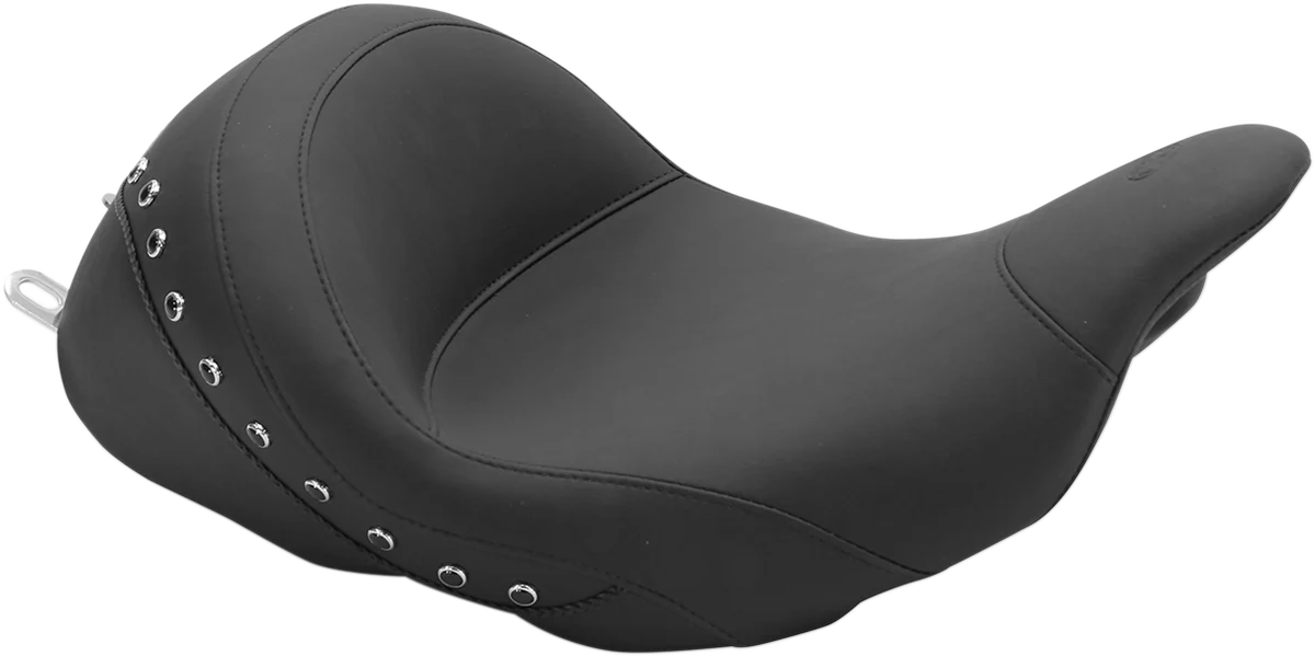 MUSTANG Lowdown Seat with Driver Backrest - Black Studded 76082