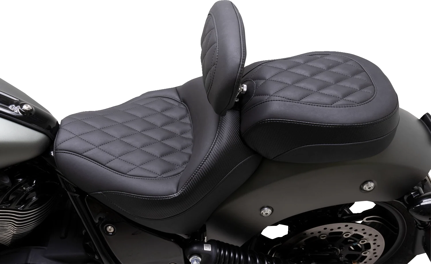 MUSTANG Recessed Passenger Seat - Black - Diamond Stitch - Chief '22-'23 89741 - Image 3