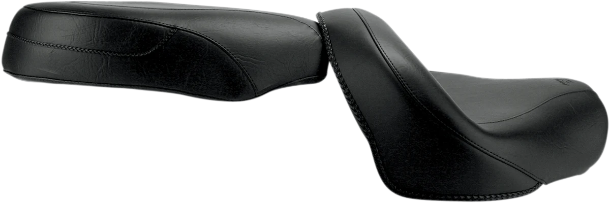 MUSTANG Seat - Vintage - Wide - Touring - Without Driver Backrest - Two-Piece - Smooth - Black 76071