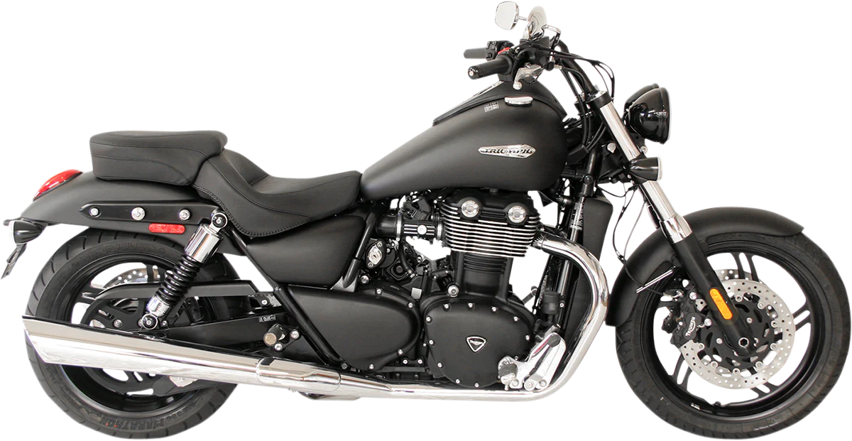 MUSTANG Seat - Vintage - Wide - Touring - Without Driver Backrest - Two-Piece - Smooth - Black 76831