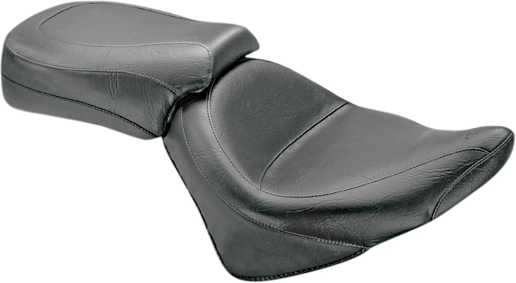 MUSTANG Seat - Vintage - Wide - Touring - Without Driver Backrest - Two-Piece - Smooth - Black - Vegas 76511