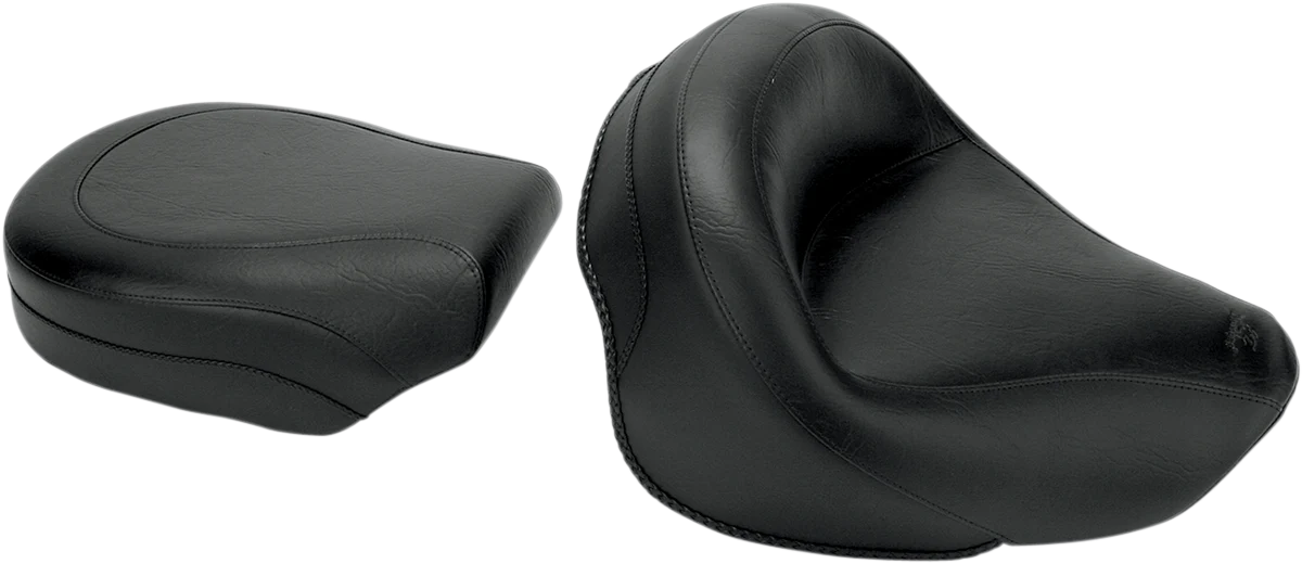 MUSTANG Seat - Vintage - Wide - Touring - Without Driver Backrest - Two-Piece - Smooth - Black - VN1600 75891