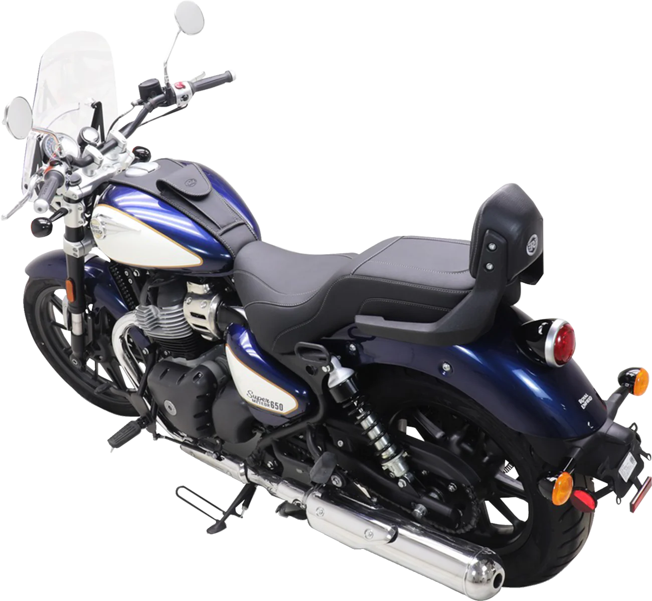 MUSTANG Squareback 2-Up Seat - Black w/ Steel Stitch - Royal Enfield '24-'25 88600ST - Image 3