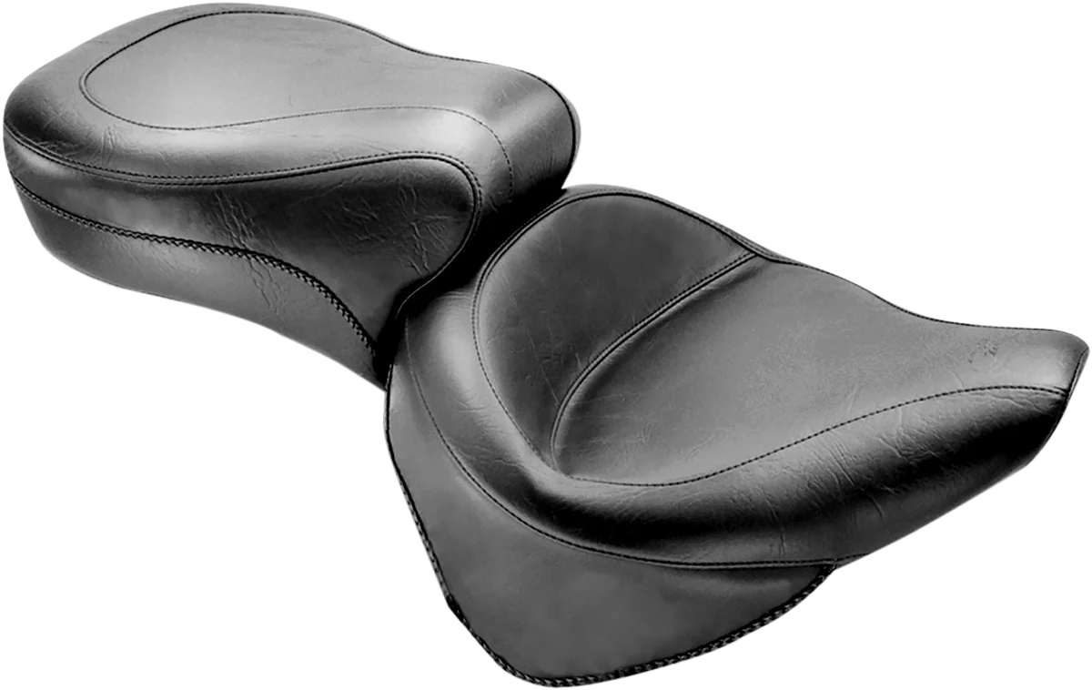 MUSTANG Vintage Style Seat - Wide - Smooth - Black - Softail 75735
