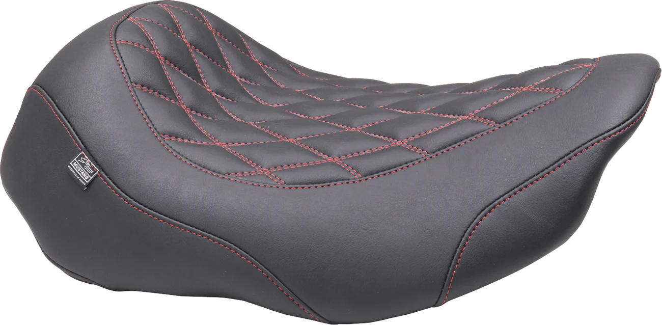 MUSTANG Wide Tripper* Seat - Solo - Dark Cherry Stitching - FLT/FLH '23-'25 88503DC