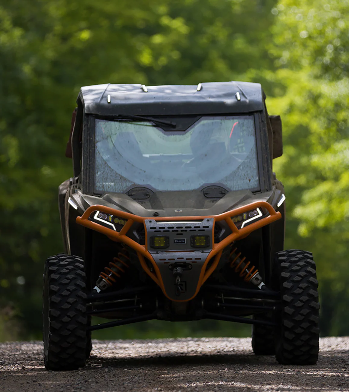 RAVEK Front Bumper/Skid Plate with Amber Lights - Orange - RZR XP 1000 64-317ORLA - Image 5