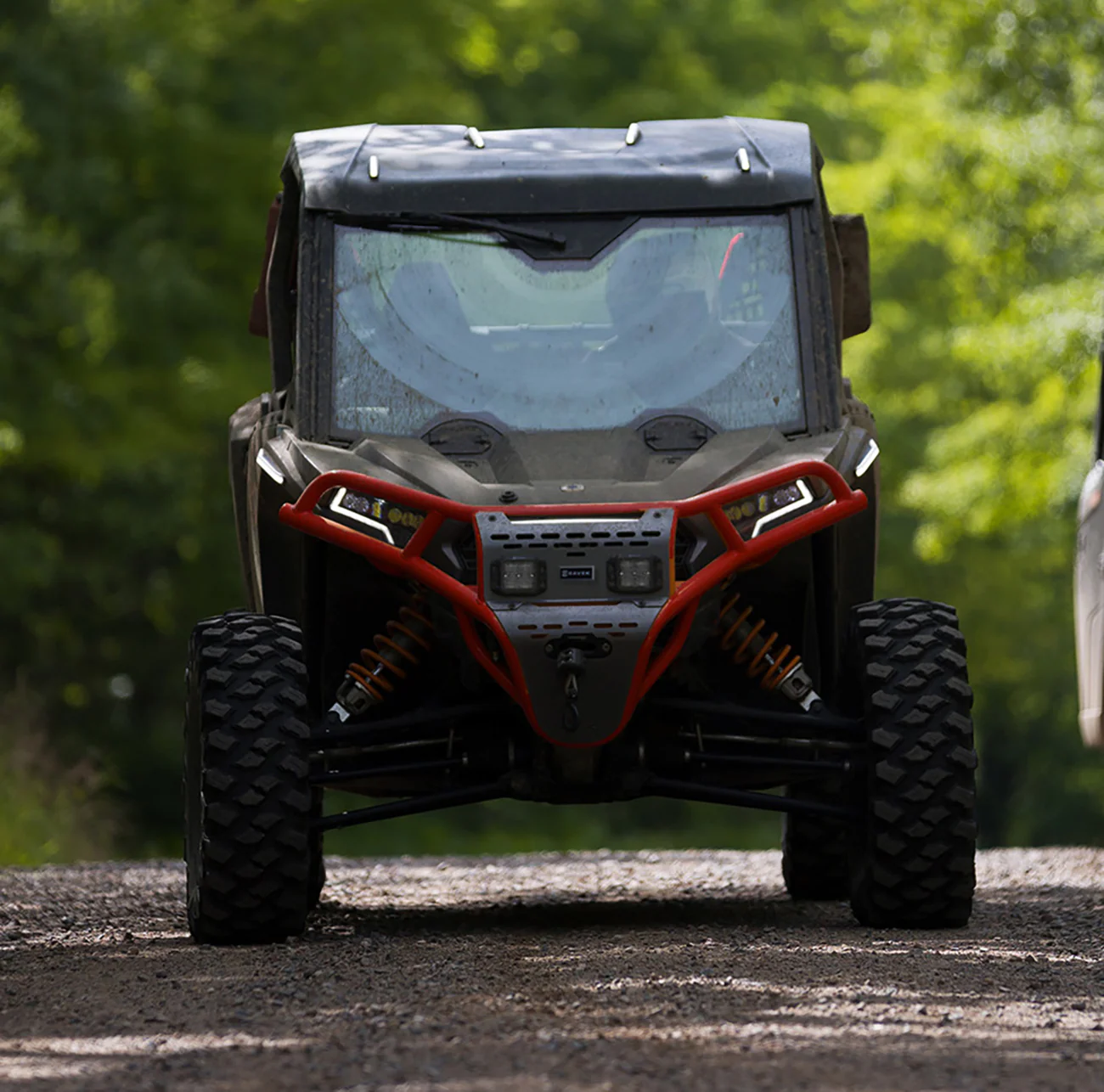 RAVEK Front Bumper/Skid Plate with White Lights - Red - RZR XP 1000 64-317RDL - Image 5