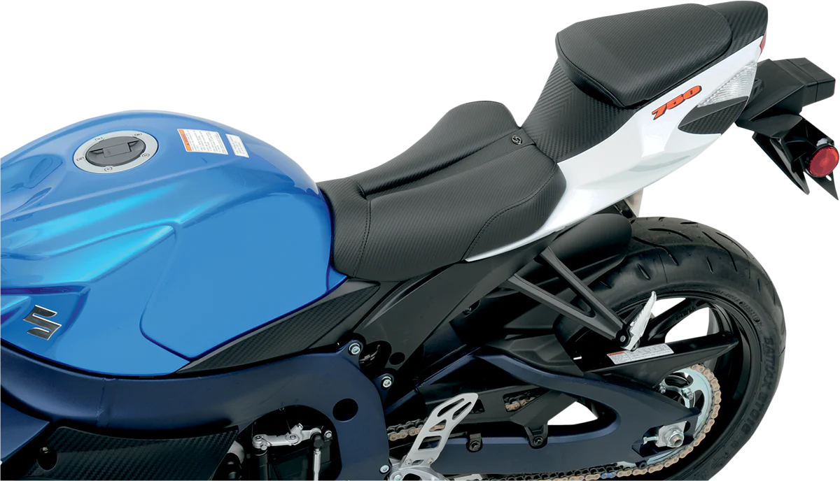 SADDLEMEN Gel Channel™ Track Carbon Fiber Sport Seat - Black - GSXR 600/750 0810-S029