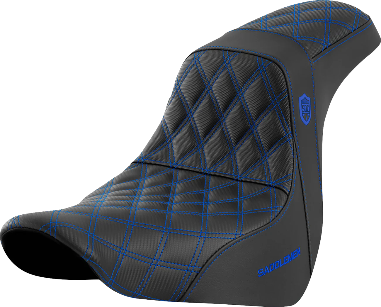 SADDLEMEN Pro Series SDC Performance Seat - w/o Backrest - Blue Stitch - FL/FX '18-'20 SC81829BLU
