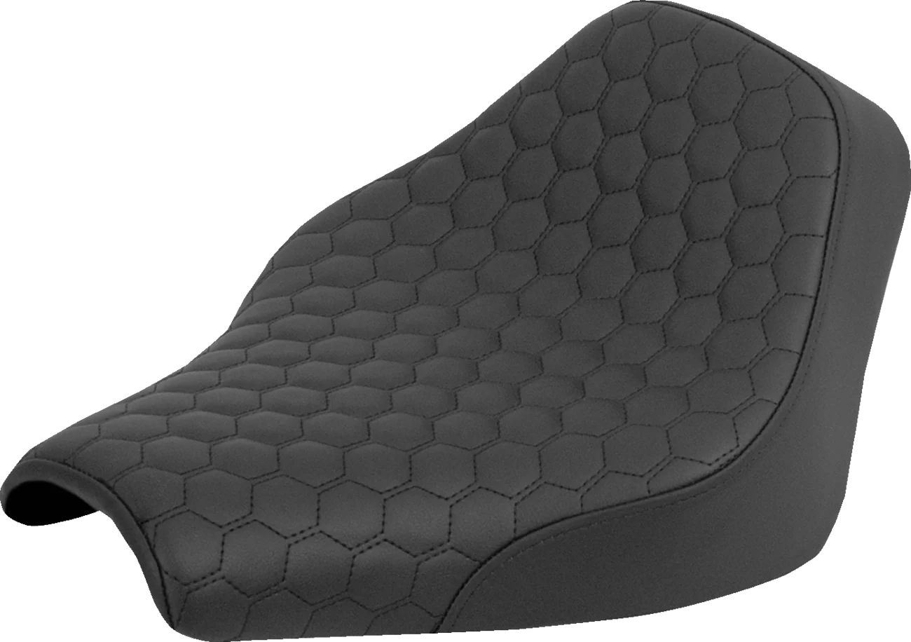 SADDLEMEN Renegade™ Solo Seat - Honeycomb - Black Stitch - FXST/FXBB '18-'25 818-30-003