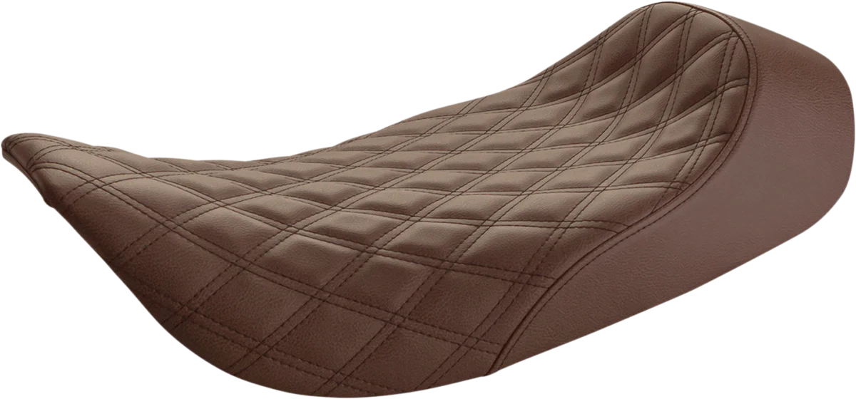 SADDLEMEN Renegade Solo Seat - Lattice Stitched - Brown - FLH '97-'07 - Part Number 897-06-002BLS