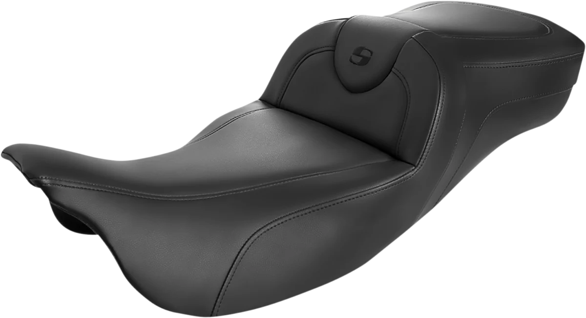 SADDLEMEN Roadsofa™ Extended Reach Seat - Black/Black Stitching - w/o Backrest - FL '08-'24 808-07B-188