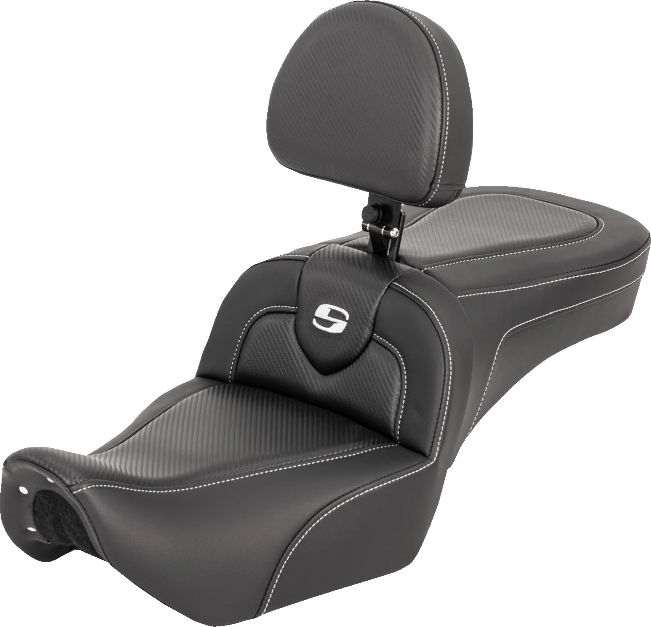 SADDLEMEN RoadSofa™ Seat - with Backrest - Carbon Fiber - RH975 '22-'25 822-11-185BR