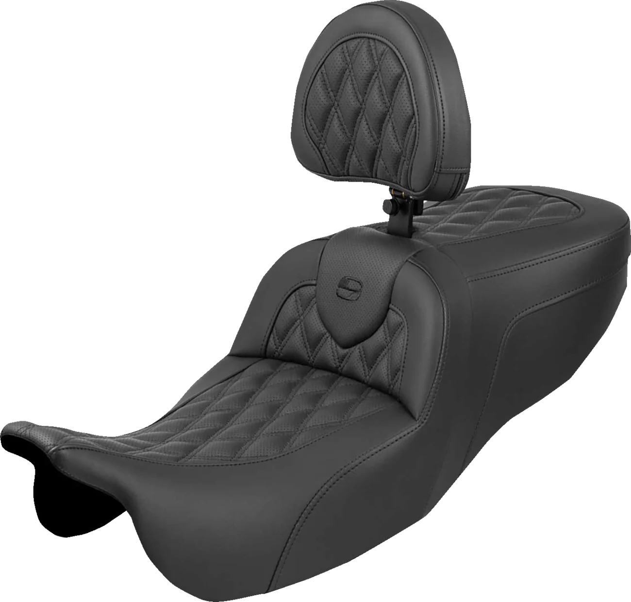 SADDLEMEN Roadsofa™ Seat - with Backrest - Lattice Stitch - FLRT/FLTRT '15-'25 815-07-182BR