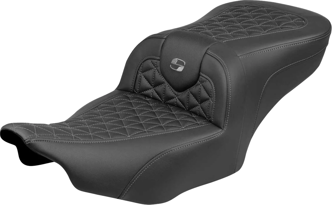 SADDLEMEN Roadsofa™ Seat - without Backrest - Gray Stitch - FLH/FLT '23-'25 823-07-21002