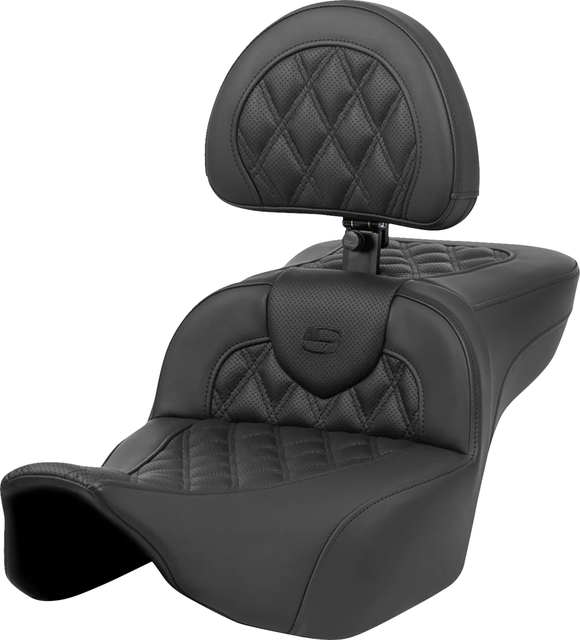 SADDLEMEN Roadsofa™ Extended Reach Seat - Lattice Stitch - with Backrest - FL '23-'24 823-07-184BR