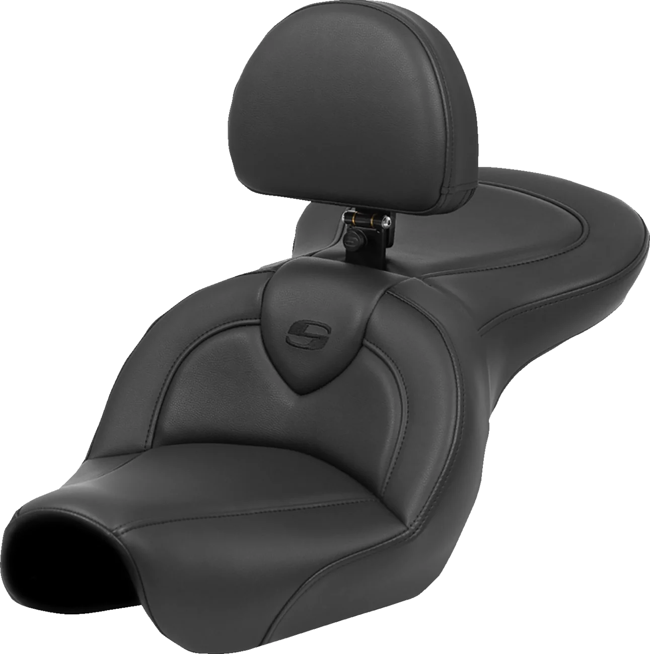 SADDLEMEN Roadsofa* Seat - Black Stitch - with Backrest - FXD '04-'05 804-04-187BR