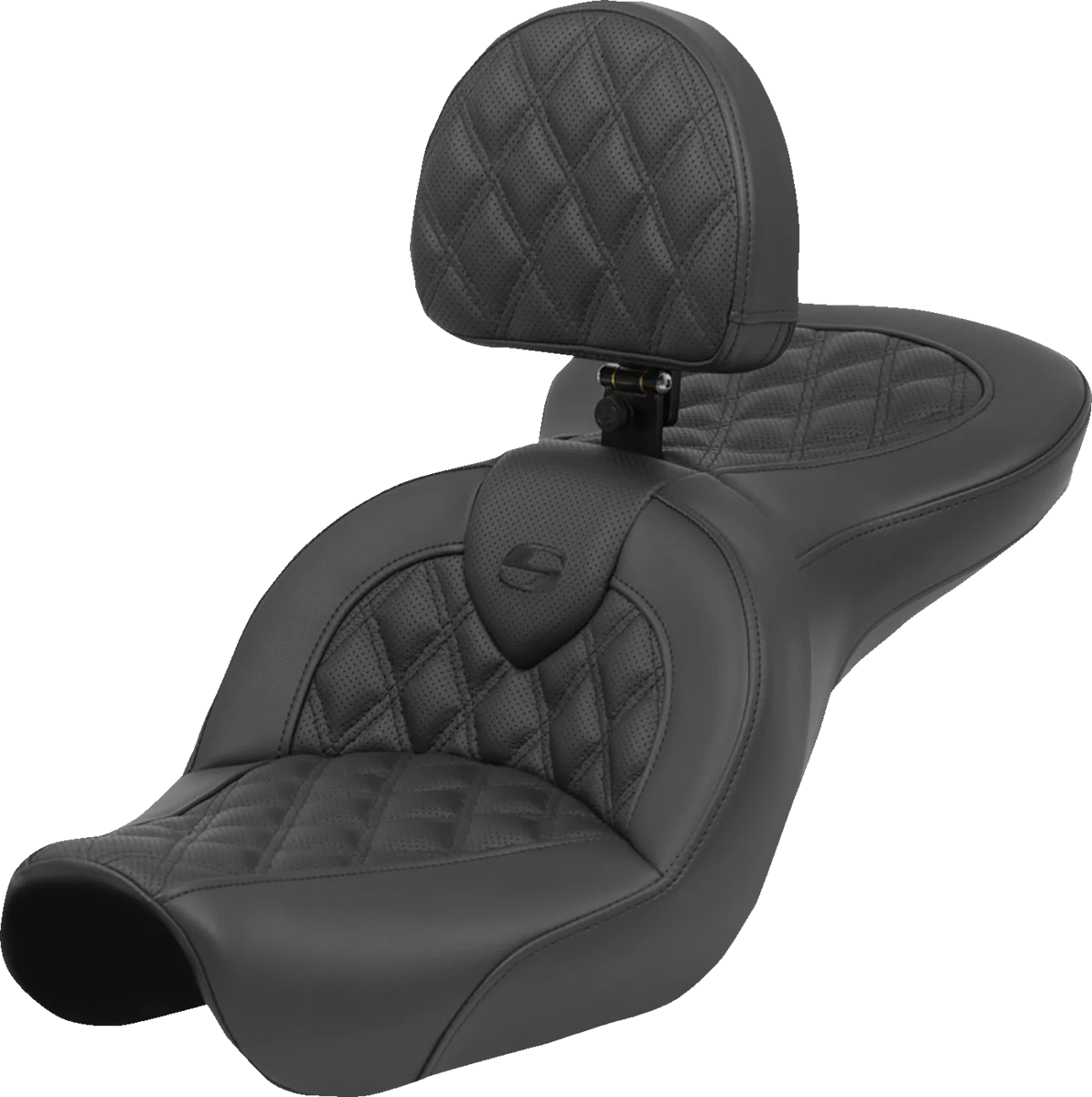SADDLEMEN Roadsofa* Seat - Lattice Stitch - with Backrest - FXD '04-'05 804-04-182BR