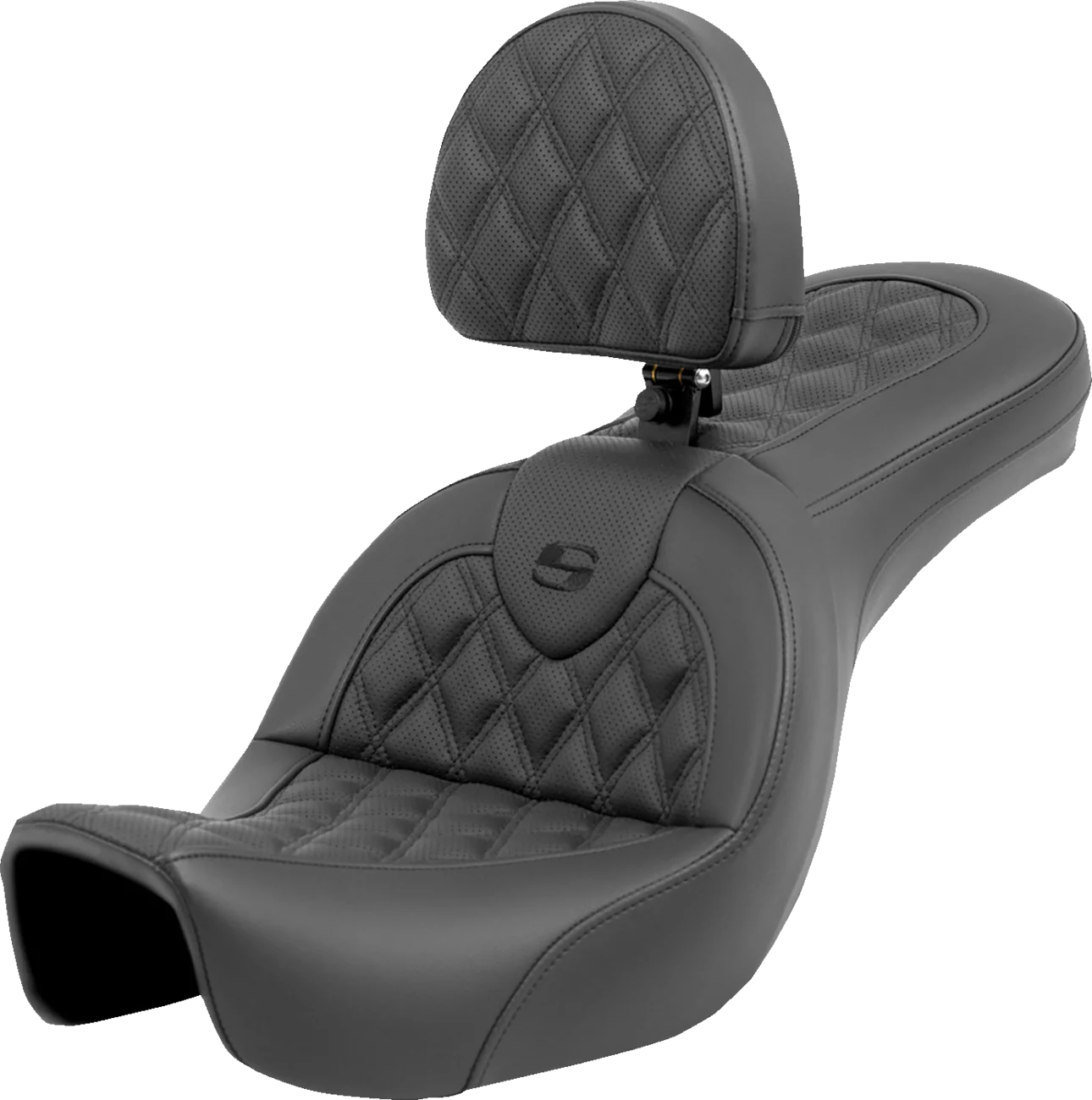 SADDLEMEN Roadsofa™ Seat - Lattice Stitch - with Backrest - FXD '06-'17 806-04-182BR