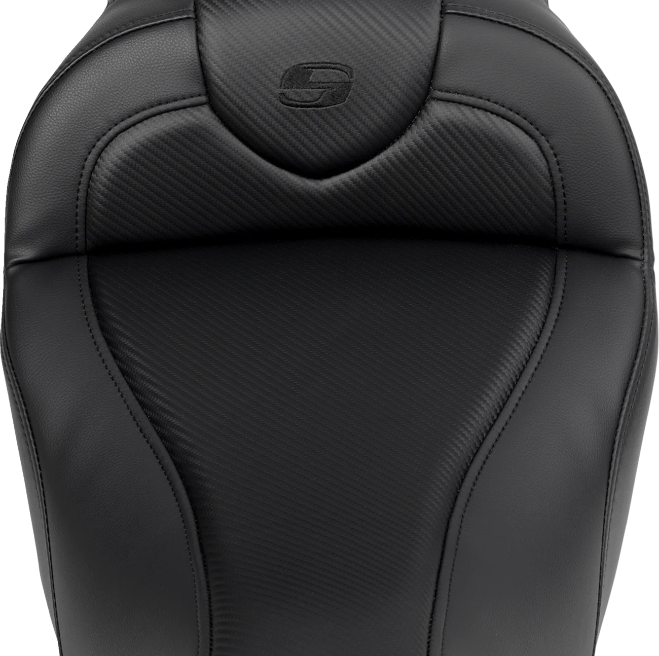 SADDLEMEN Roadsofa* Seat - with Backrest - Carbon Fiber - Black Stitch - FL '08-'19 808-07B-185B0 - Image 2