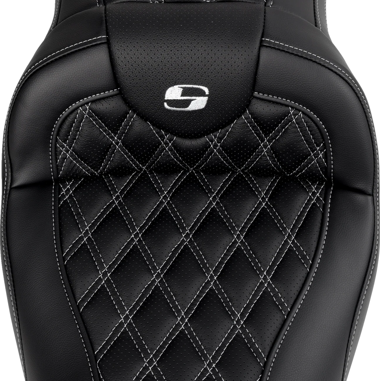 SADDLEMEN Roadsofa* Seat - with Backrest - Silver Stitch - FL '08-'23 808-07B-182B5 - Image 3