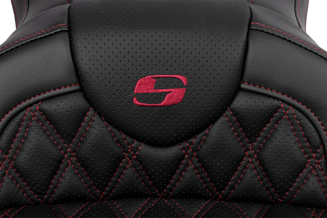 SADDLEMEN Roadsofa* Seat - with Backrest - Wine Berry Stitch - FL '08-'23 808-07B-182B8 - Image 2