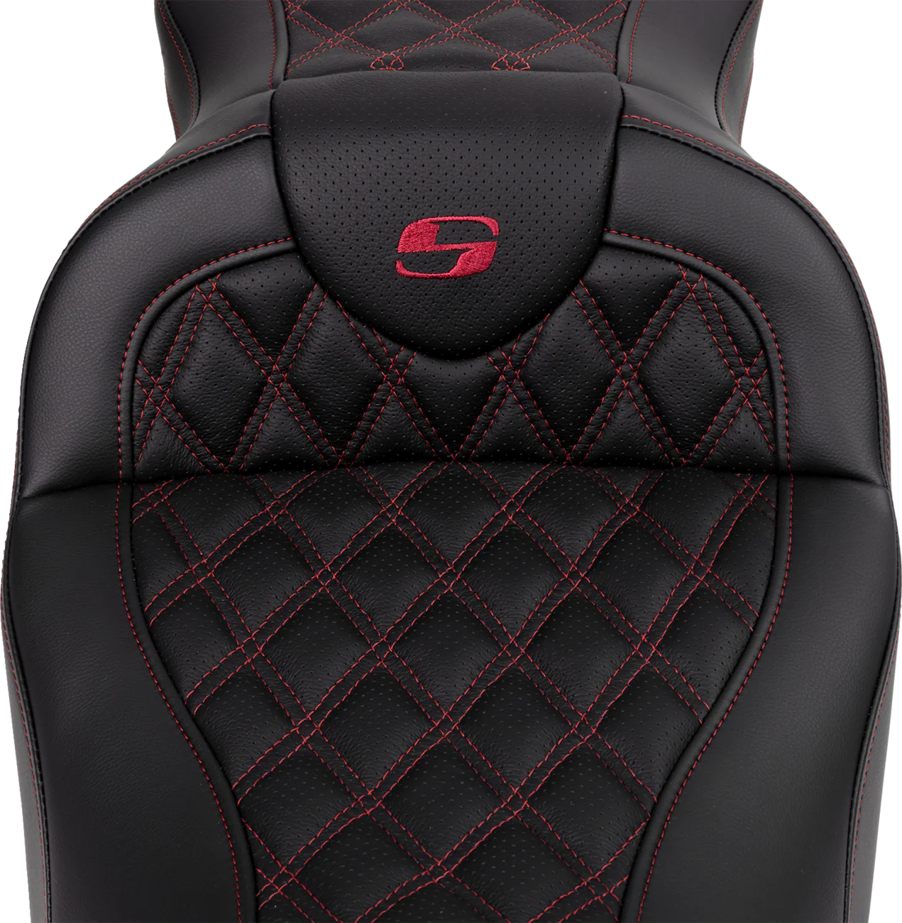 SADDLEMEN Roadsofa* Seat - with Backrest - Wine Berry Stitch - FL '08-'23 808-07B-182B8 - Image 5