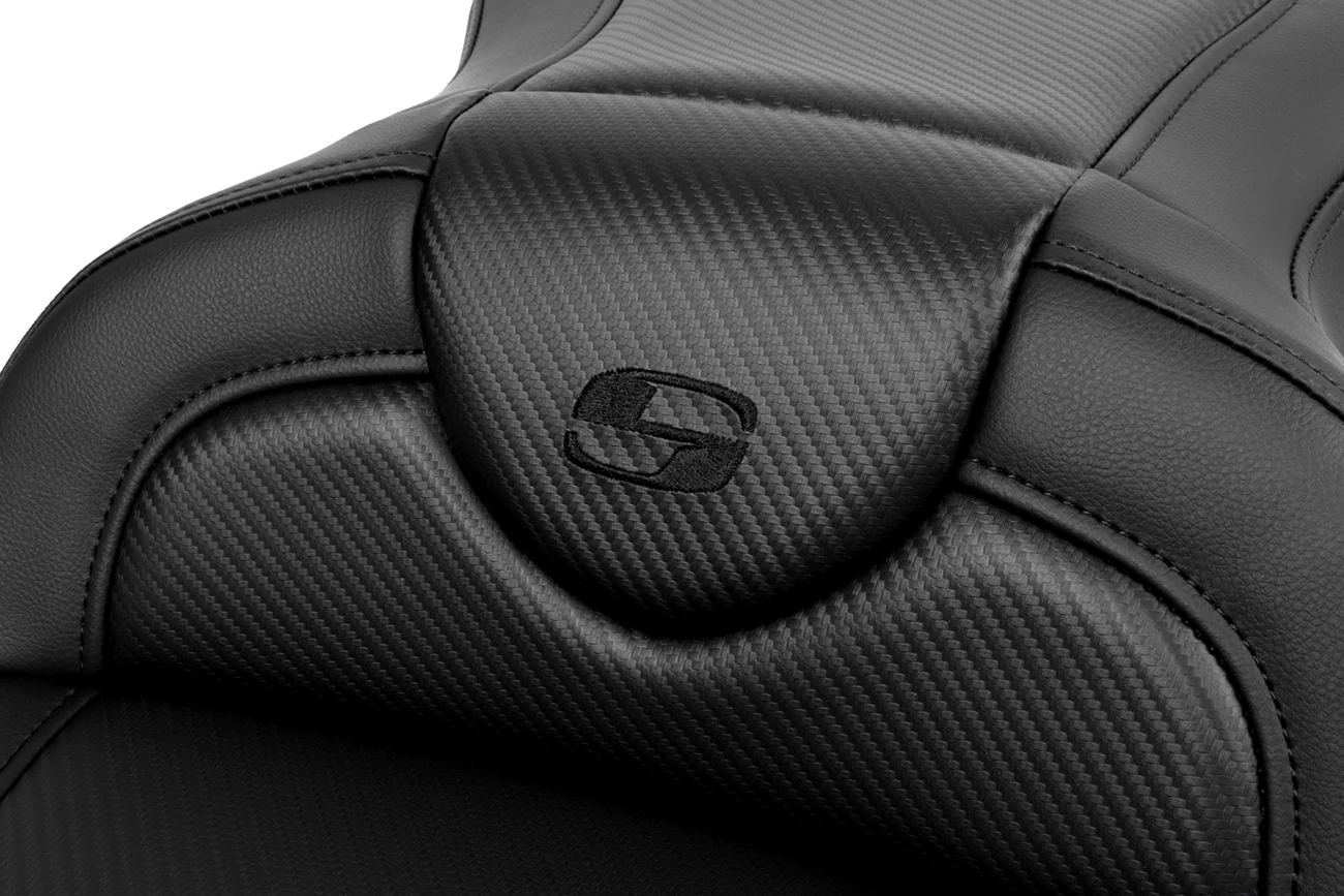 SADDLEMEN Roadsofa* Seat - without Backrest - Carbon Fiber - Black Stitch - 'FL '08-'19 808-07B-18500 - Image 3