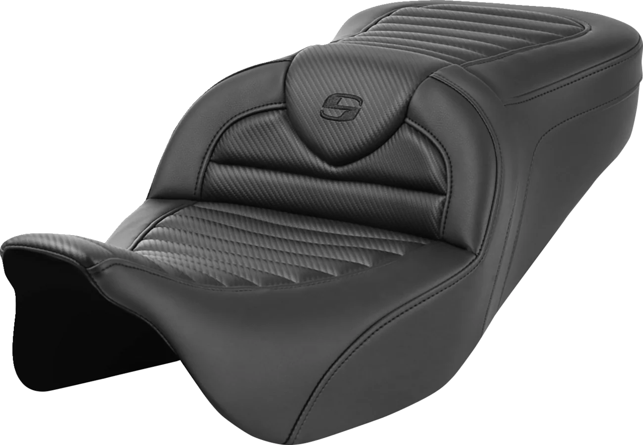 SADDLEMEN Roadsofa* Seat - without Backrest - Tuck-n-Roll - Carbon Fiber - FL '08-'23 808-07B-20400