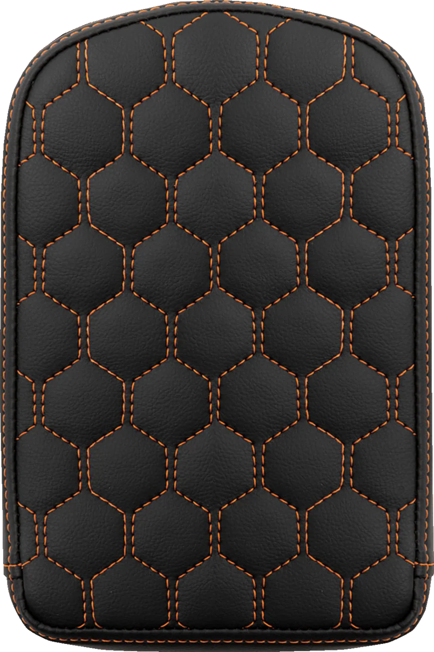 SADDLEMEN RoadSofa* Sissy Bar Pad - Honeycomb - Orange Stitching 041149ORA
