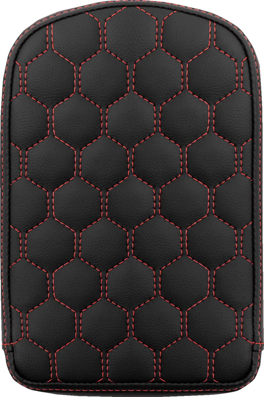 SADDLEMEN RoadSofa* Sissy Bar Pad - Honeycomb - Red Stitching 041149RED
