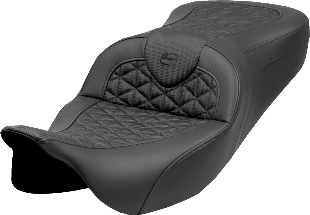 SADDLEMEN RoadSofa™ Tri Gripper Seat - Standard Reach - w/o Backrest - FLH/FLT '08-'25 808-07B-21000