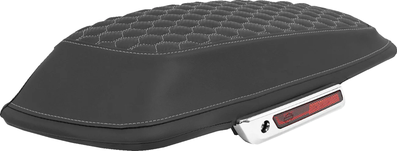 SADDLEMEN Saddlebag Lid Covers - Honeycomb - Gray Stitch - FLT/FLH '14-'25 L870-14-19002