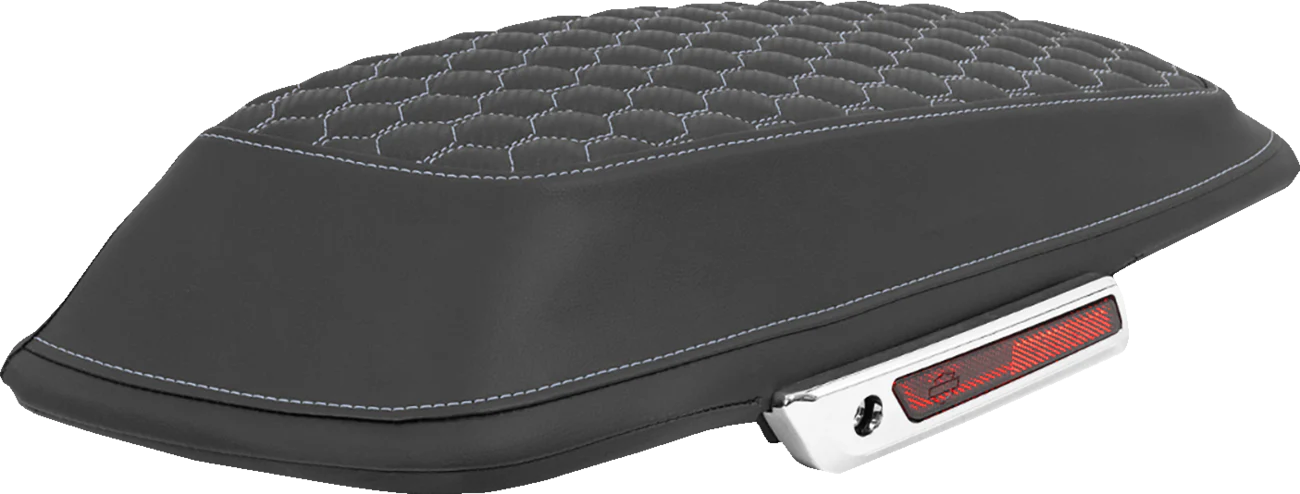 SADDLEMEN Saddlebag Lid Covers - Honeycomb - Silver Stitch - FLT/FLH '14-'25 L870-14-19005