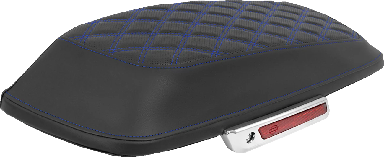 SADDLEMEN Saddlebag Lid Covers - Lattice - Blue Stitch - FLH/FLT '14-'25 L870-14-18401