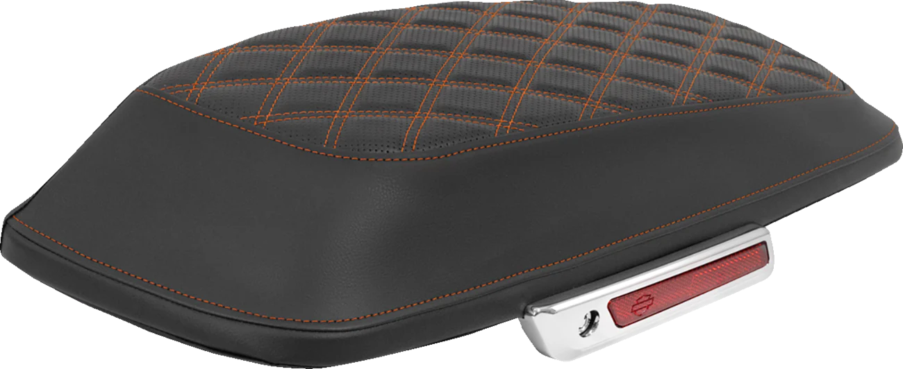 SADDLEMEN Saddlebag Lid Covers - Lattice - Orange Stitch - FLH/FLT '14-'25 L870-14-18403