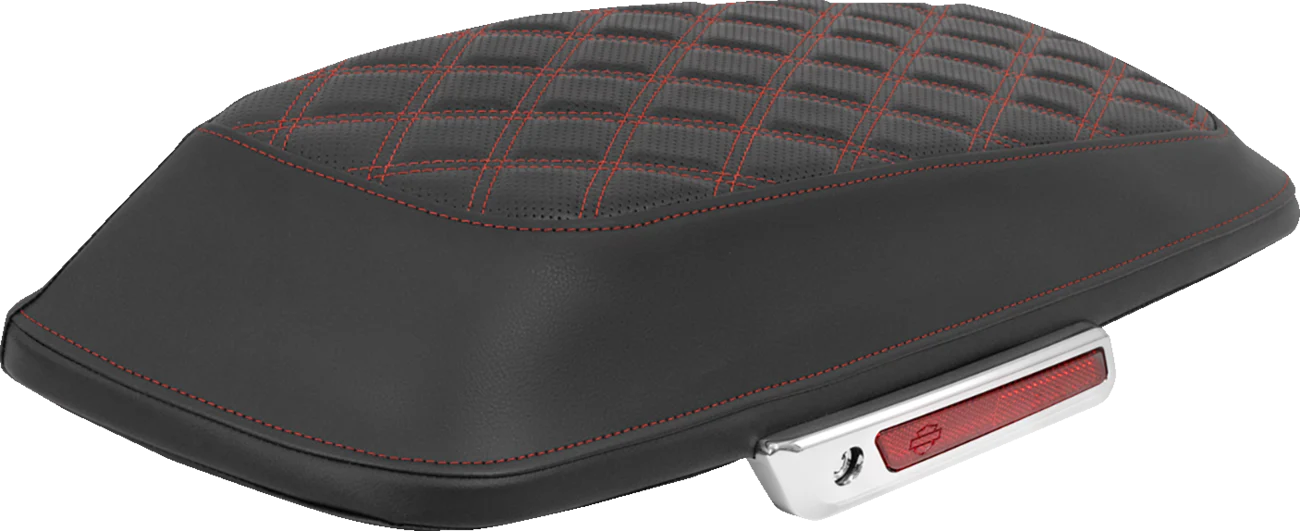 SADDLEMEN Saddlebag Lid Covers - Lattice - Red Stitch - FLH/FLT '14-'25 L870-14-18404